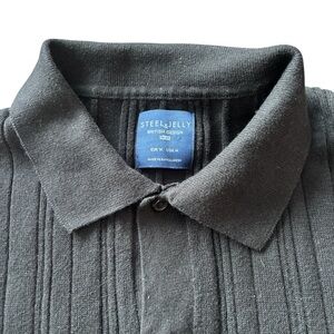 Steel & Jelly Black Polo Shirt Size Medium